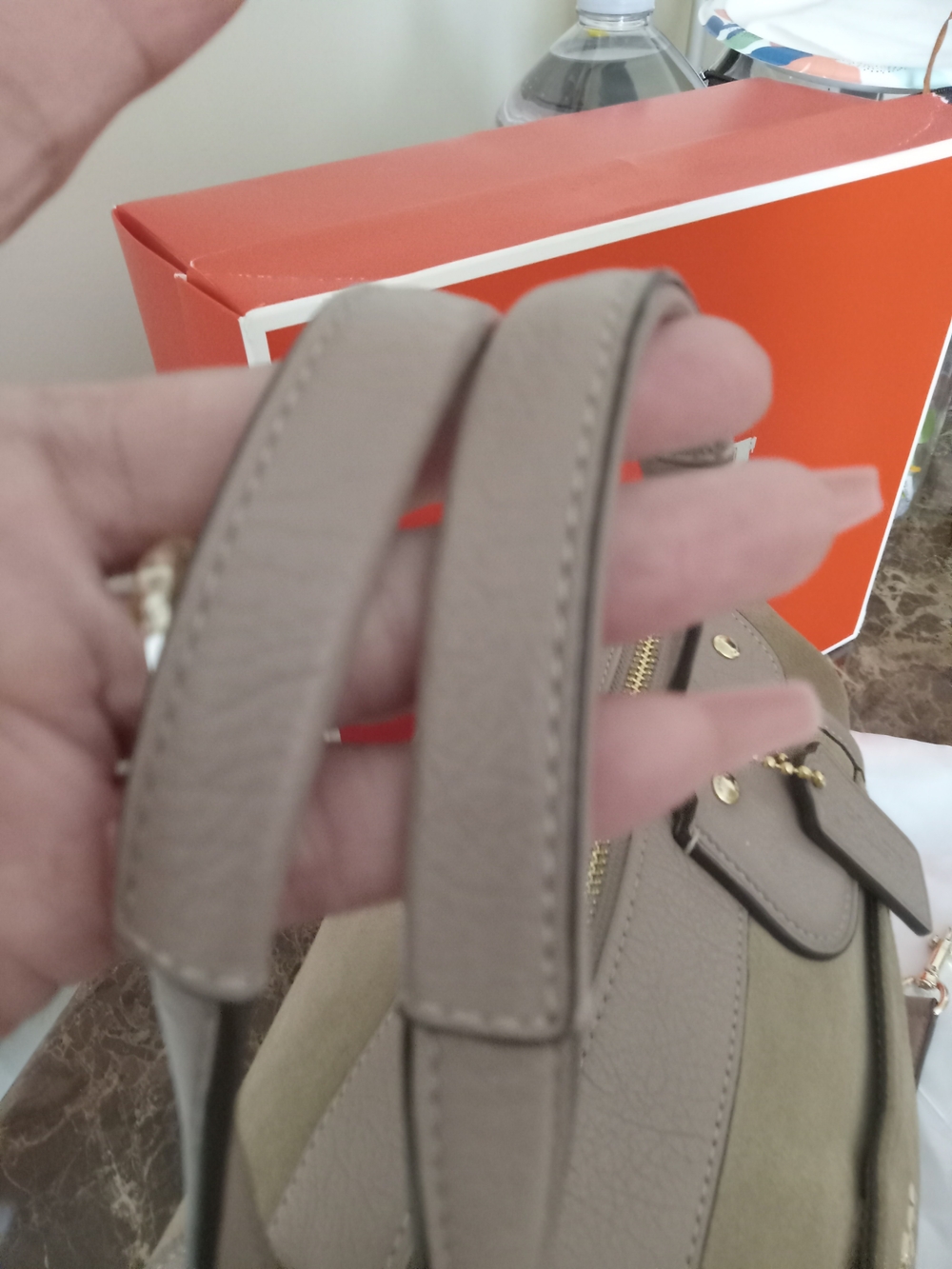 Coach Taupe Suede & Leather 2way Satchel with Removable Strap EUC - Picture 5 of 15